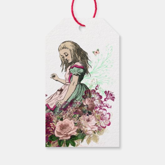 Trendy  Alice in het Baby shower van Wonderland Cadeaulabel (Achterkant)