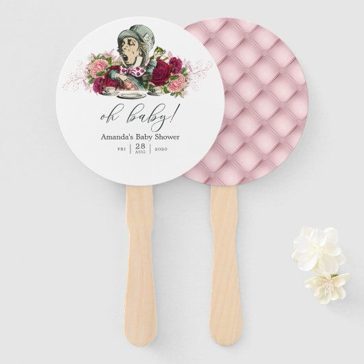 Trendy  Alice in het Baby shower van Wonderland Handwaaier (Voorkant en achterkant)