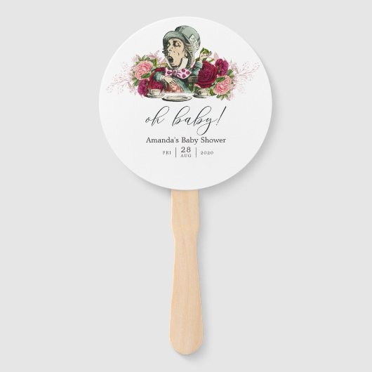 Trendy Alice in het Baby shower van Wonderland Handwaaier (Voorkant)