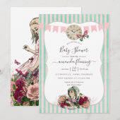 Trendy Alice in het Baby shower van Wonderland Kaart (Voorkant / Achterkant)