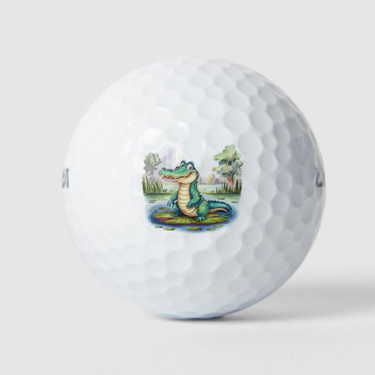 Trendy Alligator-Krokodil Dier Golfballen (Voorkant)