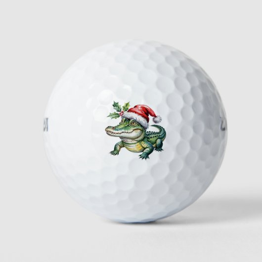 Trendy Alligator-Krokodil Dier Kerstmis Golfballen (Voorkant)