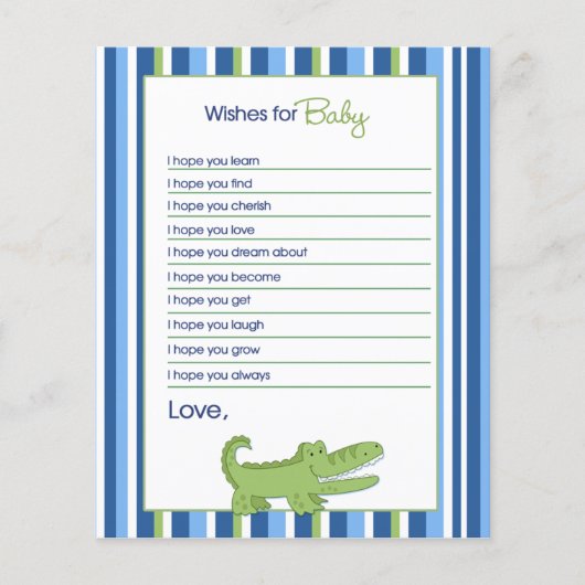 Trendy Alligator wenst Baby advies Kaarten (Voorkant)
