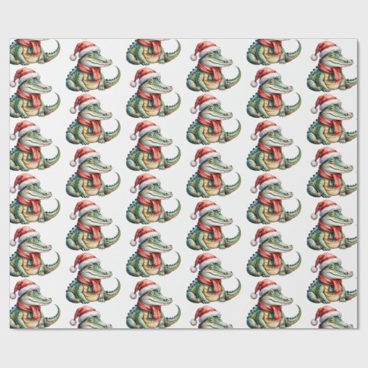 Trendy Alligators-Crocodiles Christmas Pattern Cadeaupapier (Vlak)