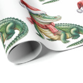 Trendy Alligators-Crocodiles Kerstpatroon  Cadeaupapier (Rol Hoek)