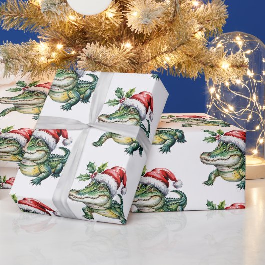 Trendy Alligators-Crocodiles Kerstpatroon Cadeaupapier (Feestdagen)
