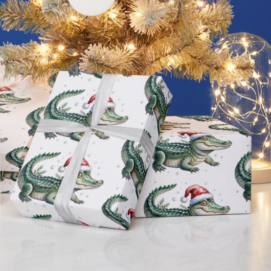 Trendy Alligators-Crocodiles Kerstpatroon Cadeaupapier (Feestdagen)