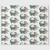 Trendy Alligators-Crocodiles Kerstpatroon Cadeaupapier (Vlak)