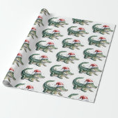 Trendy Alligators-Crocodiles Kerstpatroon Cadeaupapier (Uitgerold)
