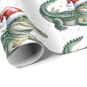 Trendy Alligators-Crocodiles Kerstpatroon Cadeaupapier (Rol Hoek)