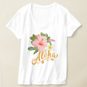 Trendy Aloha Hawaii Tropical Beach Hibiscus T-shirt