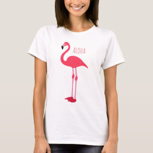 Trendy ALOHA Roze Flamingo Tropisch  Leuk Trendy T-shirt