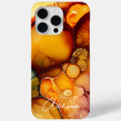 Trendy Amber Sinaasappel Abstracte Waterverf Case-Mate iPhone Case (Achterkant)