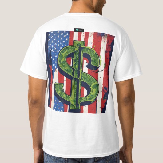 Trendy Amerikaanse dollar T-shirt ontwerp (Achterkant)