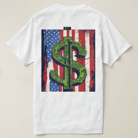 Trendy Amerikaanse dollar T-shirt ontwerp (Design achterkant)