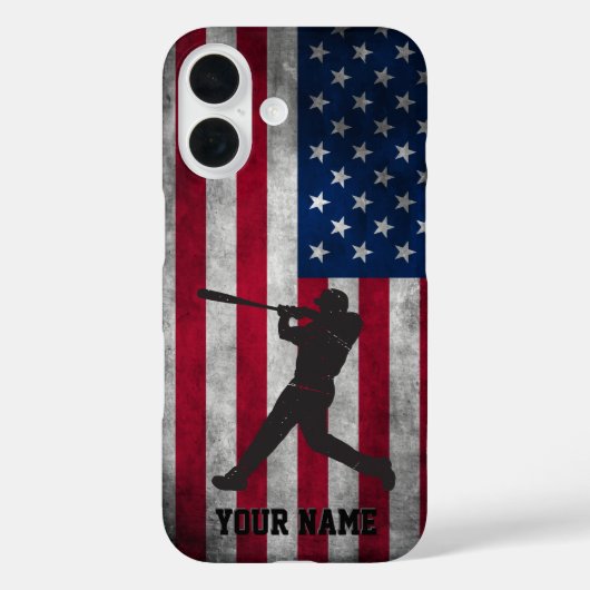 Trendy Amerikaanse vlag honkbal gepersonaliseerd Case-Mate iPhone Case (Achterkant)