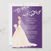 Trendy Amethyst BLONDE Bride Vrijgezellenfeest Inv Kaart (Voorkant)