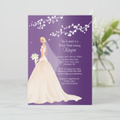 Trendy Amethyst BLONDE Bride Vrijgezellenfeest Inv Kaart (Staand voorkant)