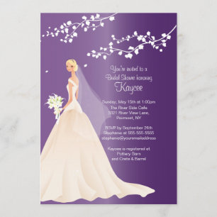 Trendy Amethyst BLONDE Bride Vrijgezellenfeest Inv Kaart