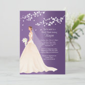Trendy Amethyst Bride Vrijgezellenfeest Invite Kaart (Staand voorkant)