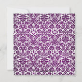 Trendy Amethyst Damask Bride Vrijgezellenfeest Inv Kaart (Achterkant)