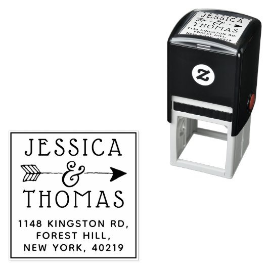 Trendy Ampersand & Arrow - aangepaste naam en adre Zelfinktende Stempel (In situ)