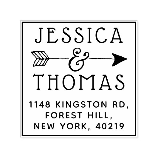 Trendy Ampersand & Arrow - aangepaste naam en adre Zelfinktende Stempel (Design)