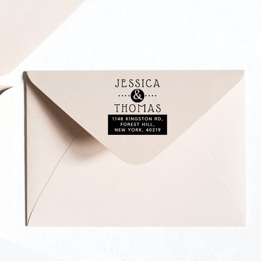 Trendy Ampersand Custom Name & Address Zelfinktende Stempel
