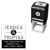 Trendy Ampersand Custom Name & Address Zelfinktende Stempel (In situ)