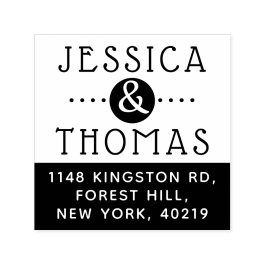 Trendy Ampersand Custom Name & Address Zelfinktende Stempel (Design)