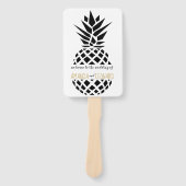 Trendy ananas EDITABLE KLEUR bruiloft programma Handwaaier (Voorkant)