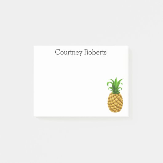 Trendy-ananas met Jouw naam Custom Post-it® Notes (Voorkant)
