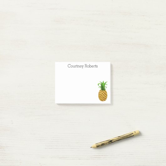 Trendy-ananas met Jouw naam Custom Post-it® Notes (Op bureau)