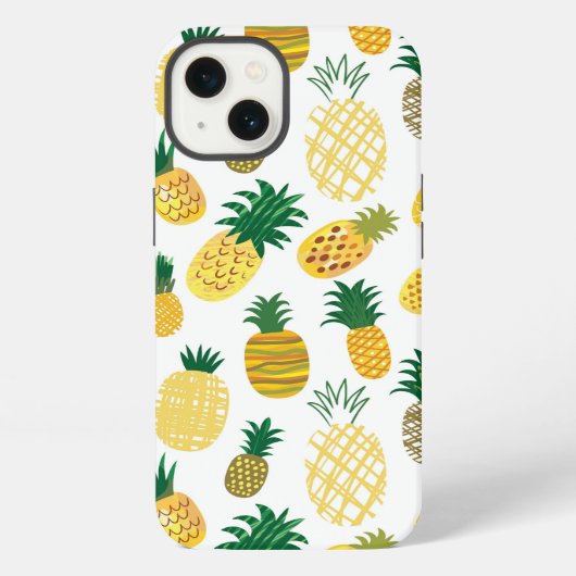 Trendy Ananas Patroon iPhone Hoesje (Achterkant)