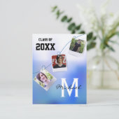 Trendy and Blue Ombre Photo Invite Kaart (Staand voorkant)