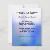Trendy and Blue Ombre Photo Invite Kaart (Achterkant)