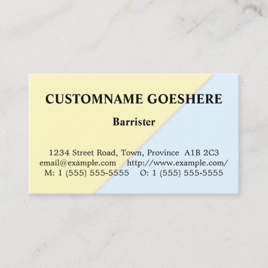 Trendy and Modern Barrister Visitekaartje (Voorkant)