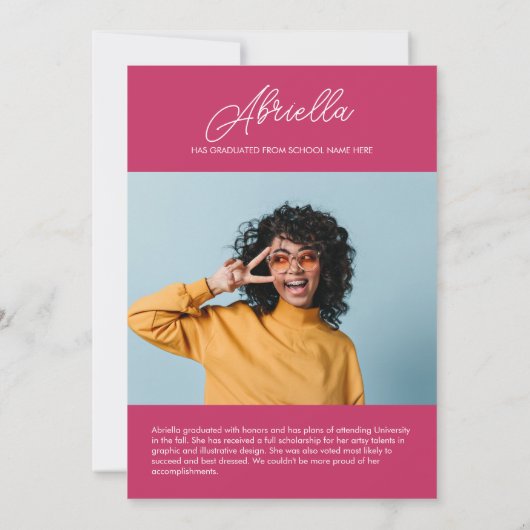 Trendy and Modern Graduation Party Kaart (Achterkant)
