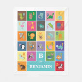 Trendy Animal Alphabet Kinder Room Baby Nursery Fleece Deken (Voorkant)