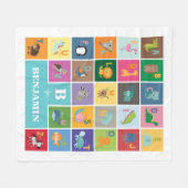 Trendy Animal Alphabet Kinder Room Baby Nursery Fleece Deken (Voorkant (Horizontaal))