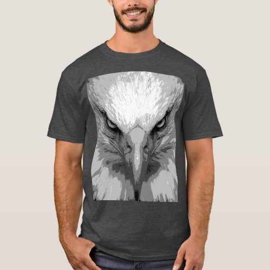 Trendy Animal Eagle Face Sjabloon Mannen Modern T-shirt (Voorkant)
