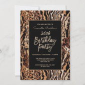 Trendy Animal Print 30th Birthday Party Kaart (Voorkant)