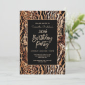 Trendy Animal Print 30th Birthday Party Kaart (Staand voorkant)