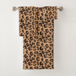 Trendy Animal Print Black Brown leopard Patroon Bad Handdoek