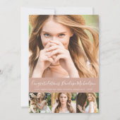 Trendy Animal Print Foto Collage Afstuderen Aankondiging (Voorkant)