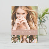 Trendy Animal Print Foto Collage Afstuderen Aankondiging (Staand voorkant)