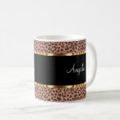 Trendy Animal Print Monogram Coffee Mugs Koffiemok (Voorkant rechts)