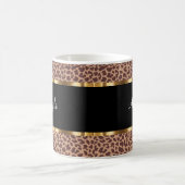 Trendy Animal Print Monogram Coffee Mugs Koffiemok (Center)