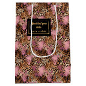 Trendy animal skin leopard watercolor gift bag medium cadeauzakje (Achterkant)