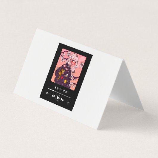 trendy anime gestileerde vrouw karakters visitekaartje (Voorkant)